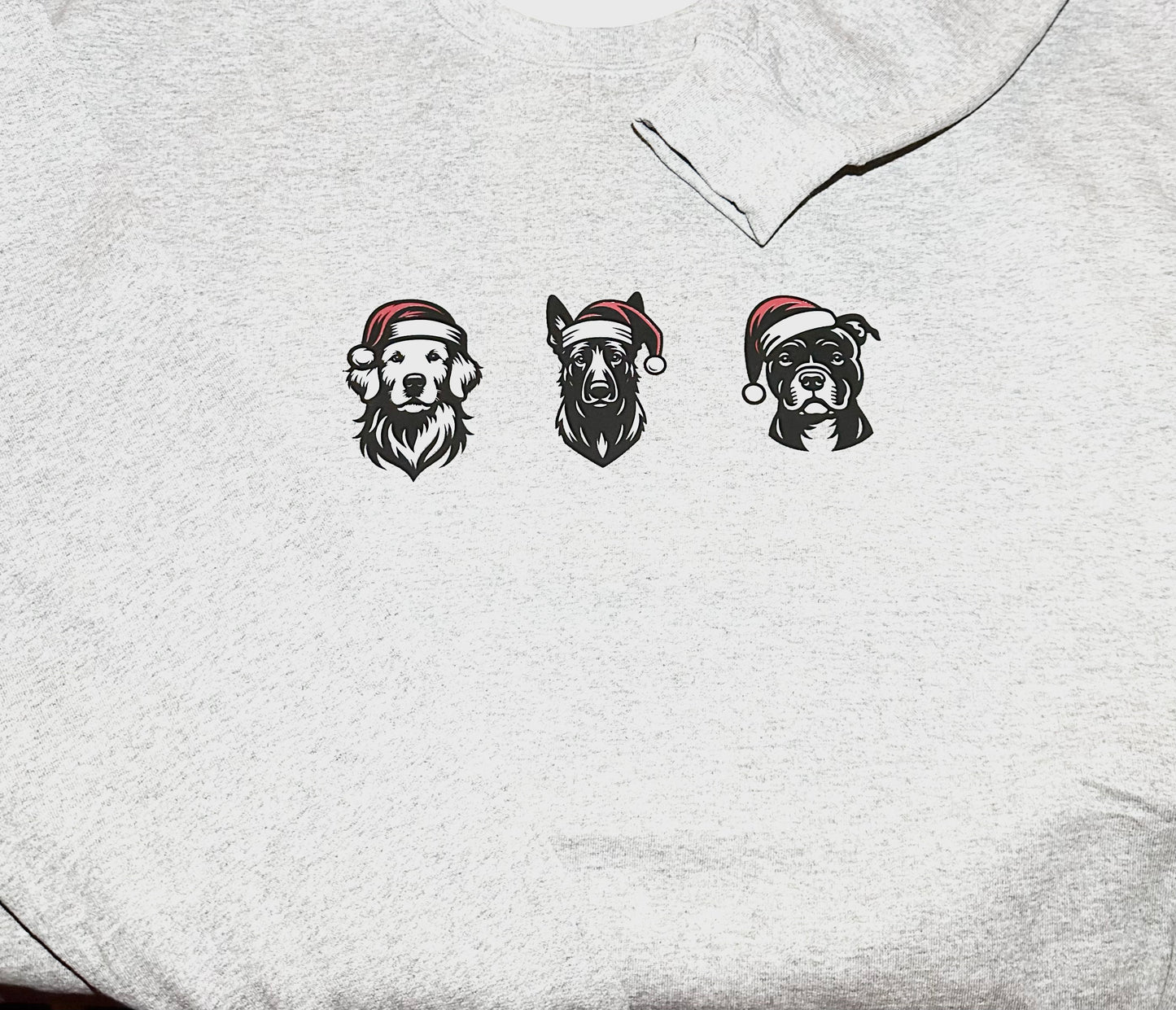 Custom dog(s) with santa hats crewnecks