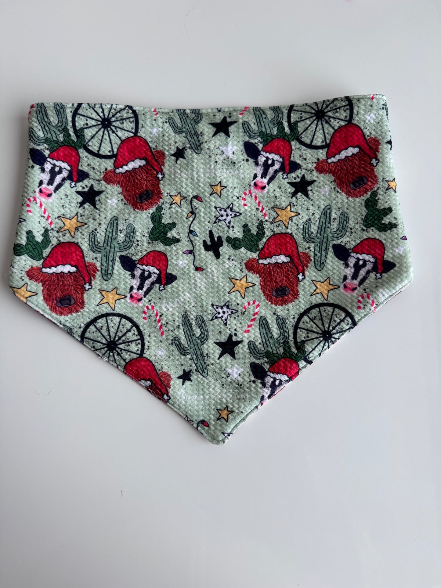 Cowboy Santa and Christmas Cows Reversible